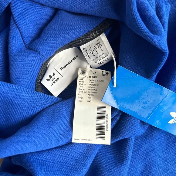 Adidas x Human Race Pharrell Williams Hoodie Sample Blue - New Size S - Picture 3 of 9